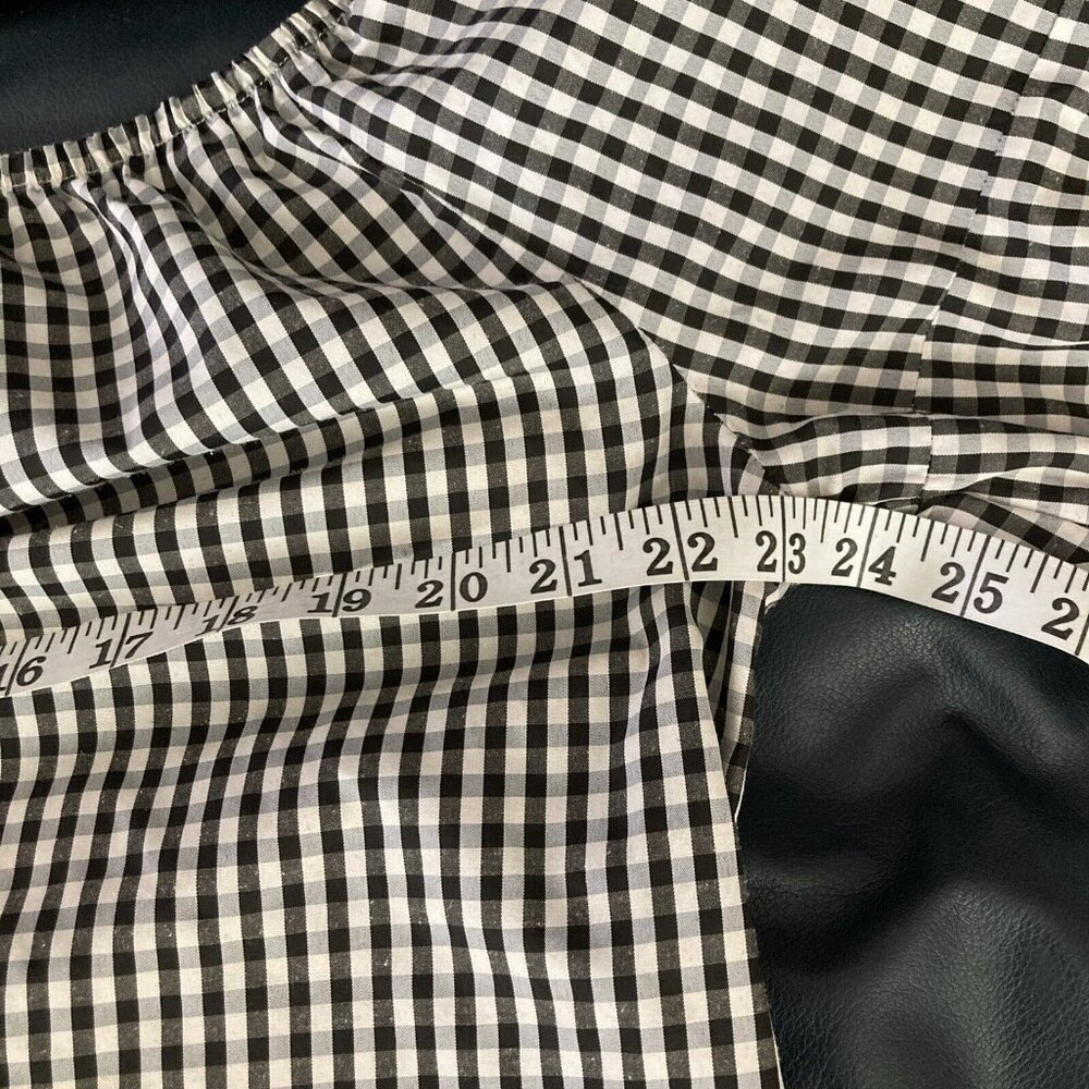 Song Of Style Gingham Top Black White Check Puff Sleeves Boho Cottagecore XL - Picture 9 of 10
